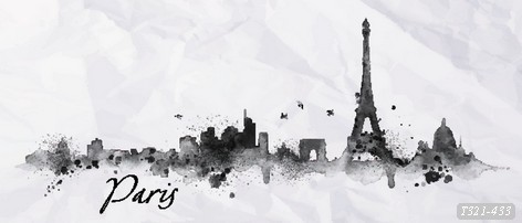 Tranh dán tường phong cảnh tháp Eifel Paris - tranh vẽ T321-433